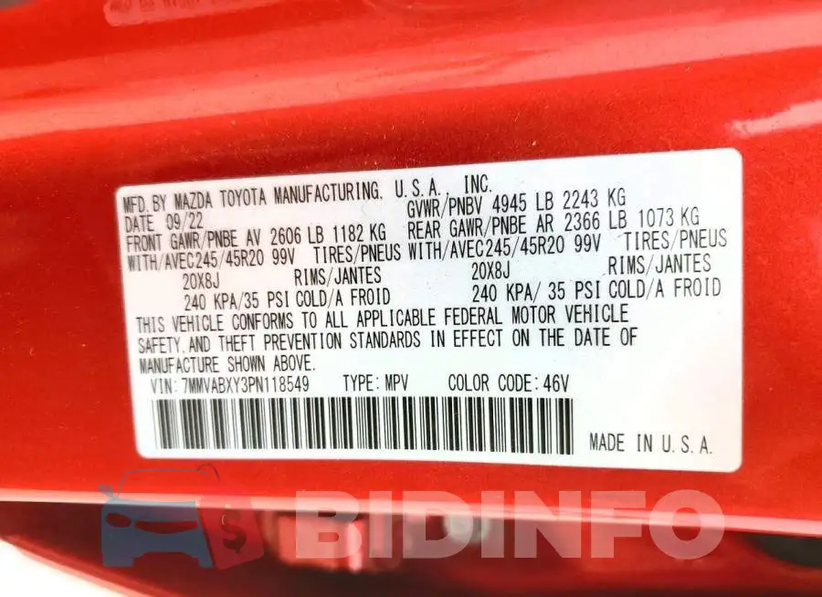 7MMVABXY3PN118549 Photo# 14