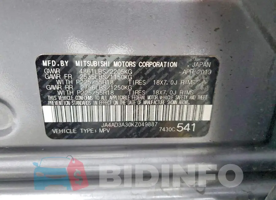JA4AD3A30KZ049887 Photo# 14
