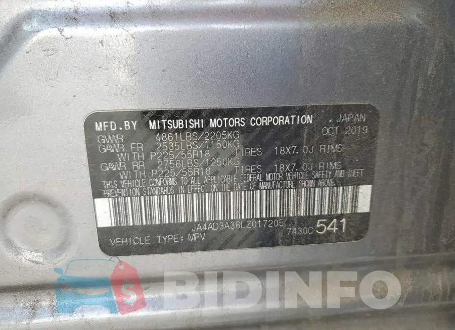 JA4AD3A36LZ017205 Photo# 13
