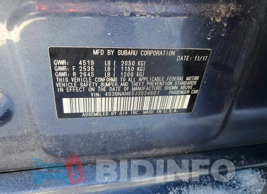 4S3BNAN65J3024601 Photo# 12