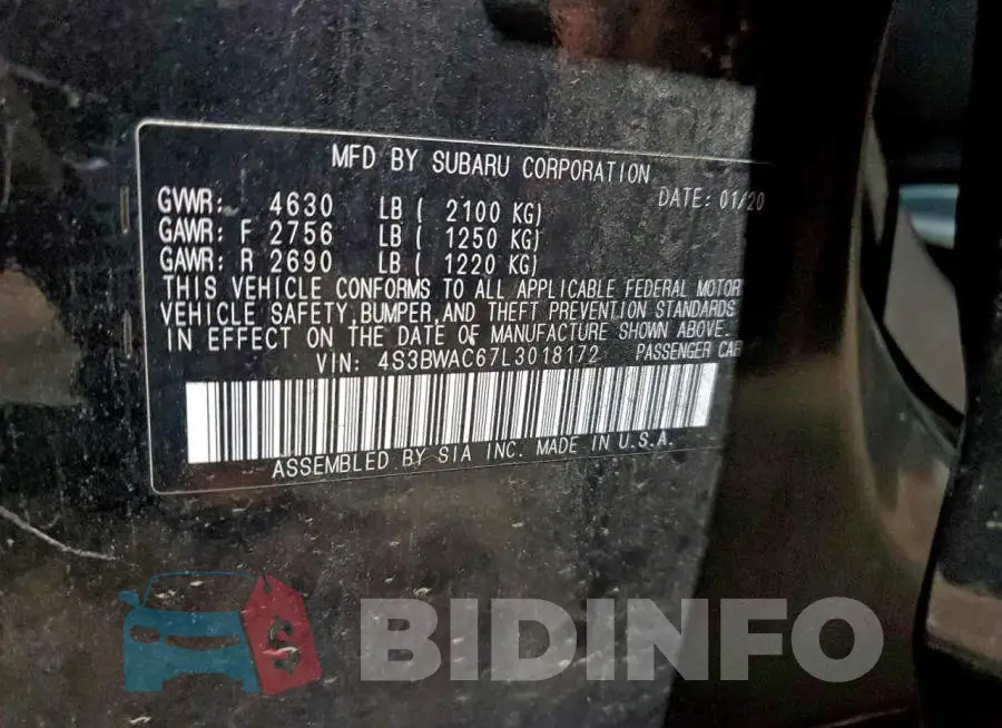 4S3BWAC67L3018172 Photo# 12
