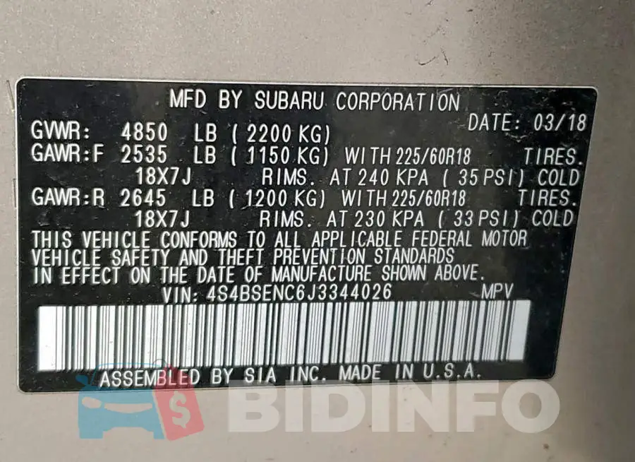 4S4BSENC6J3344026 Photo# 14