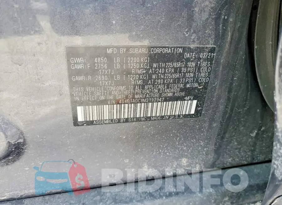 4S4BTADC8M3192942 Photo# 13