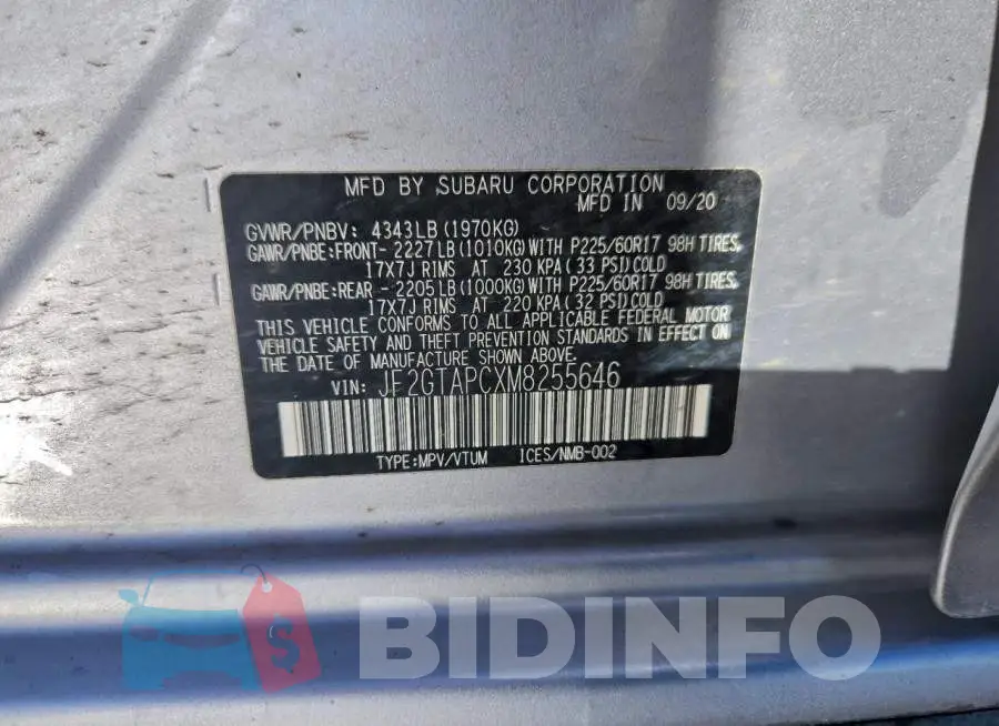 JF2GTAPCXM8255646 Photo# 14