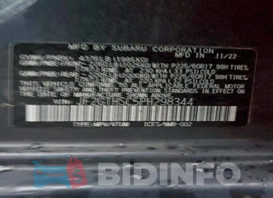 JF2GTHSC5PH298344 Photo# 13