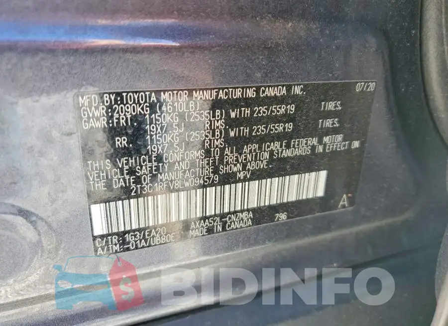2T3C1RFV8LW094579 Photo# 12