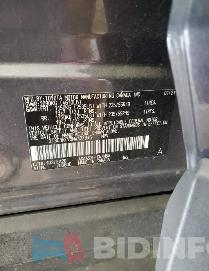 2T3C1RFV9MW127946 Photo# 14