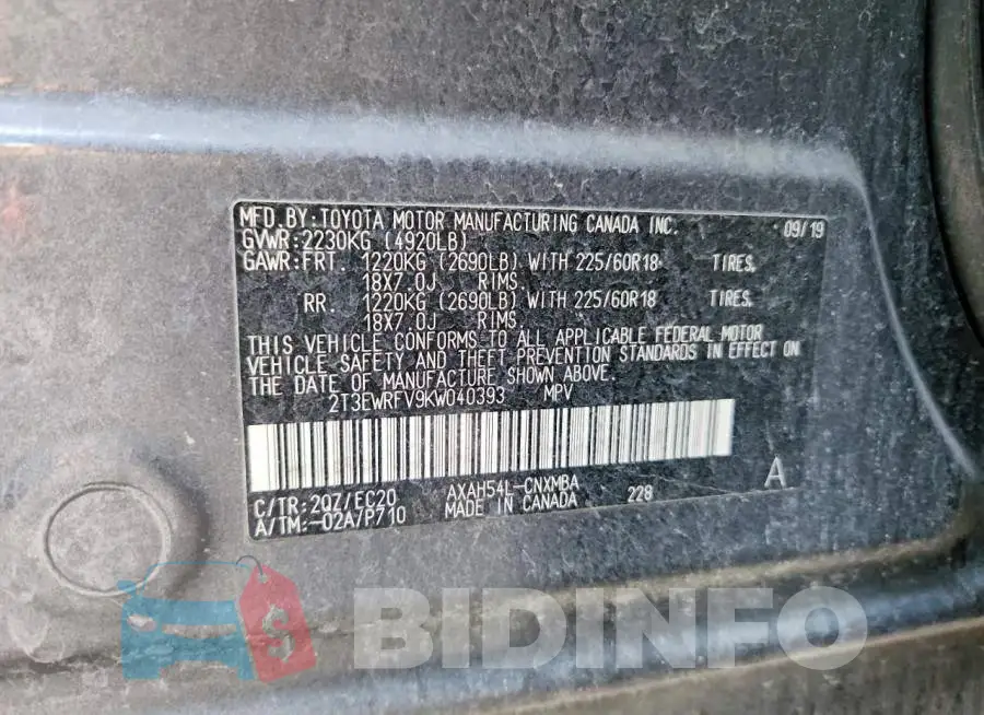2T3EWRFV9KW040393 Photo# 14