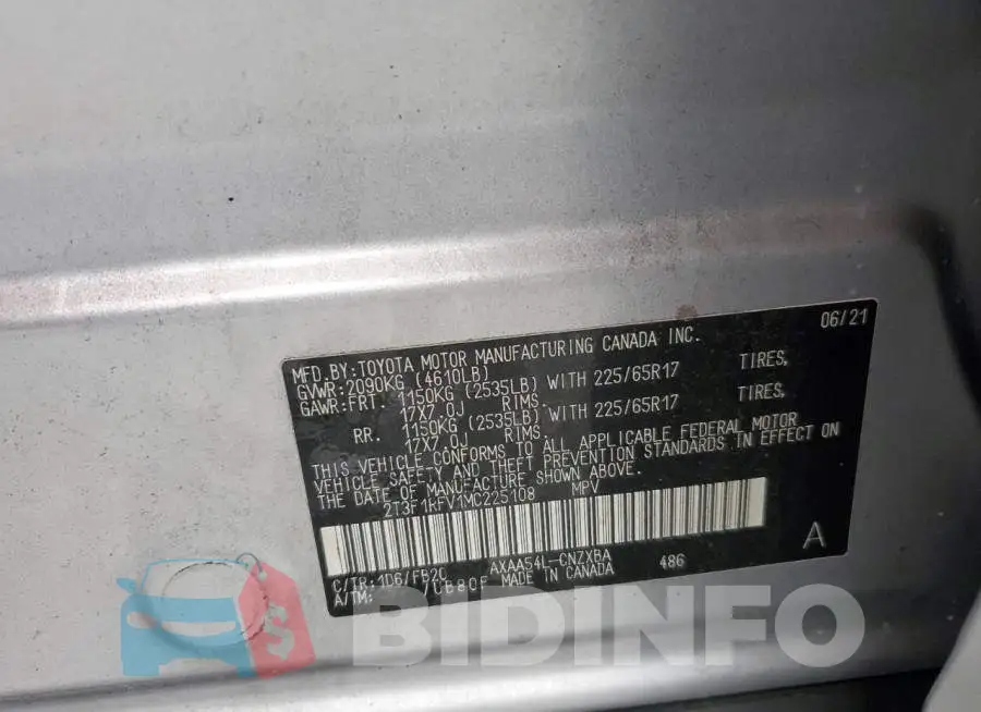2T3F1RFV1MC225108 Photo# 13