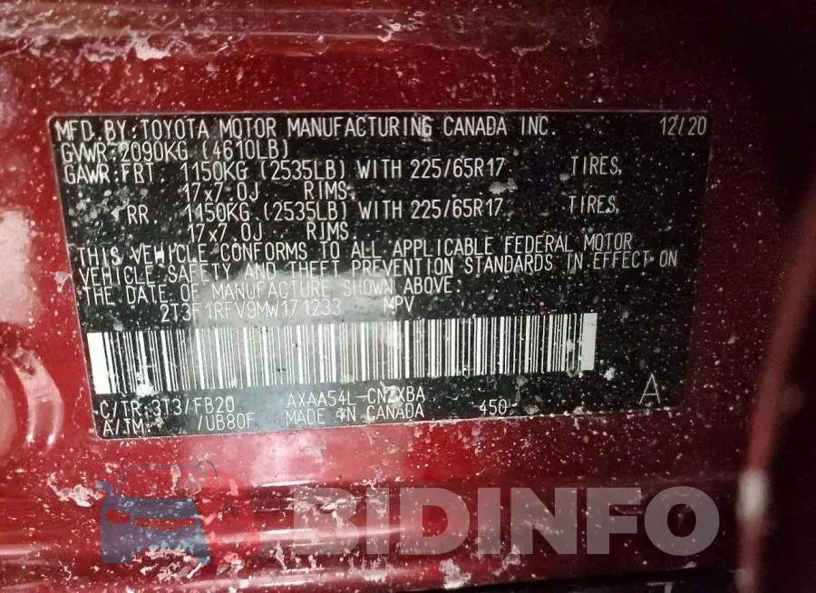 2T3F1RFV9MW171233 Photo# 13