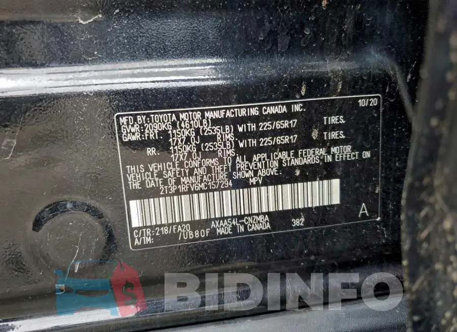 2T3P1RFV6MC157294 Photo# 12