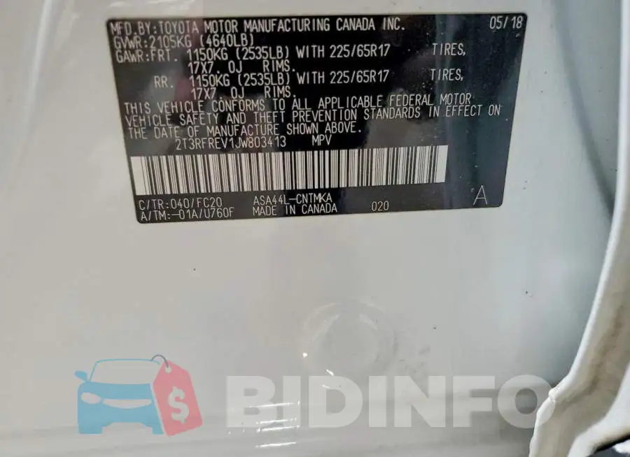 2T3RFREV1JW803413 Photo# 12