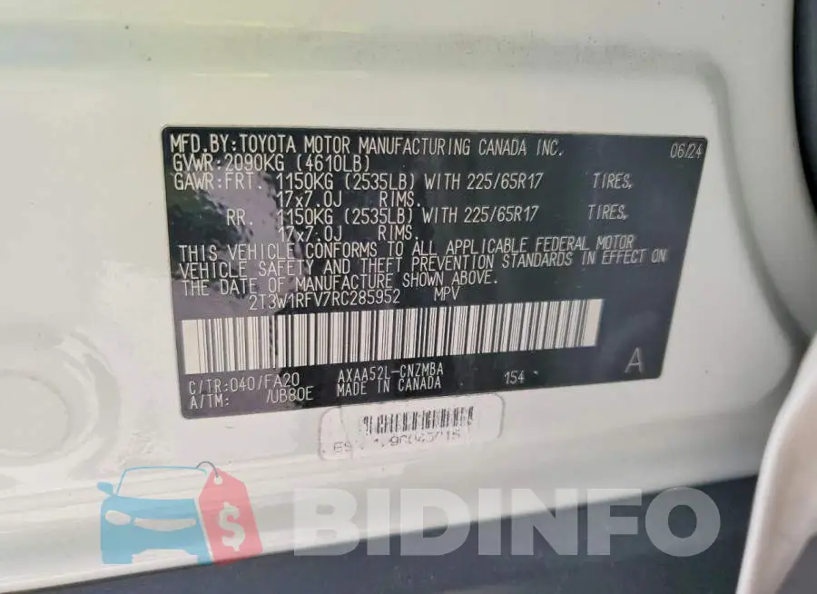 2T3W1RFV7RC285952 Photo# 14