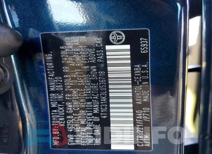 4T1C31AK3LU536718 Photo# 12