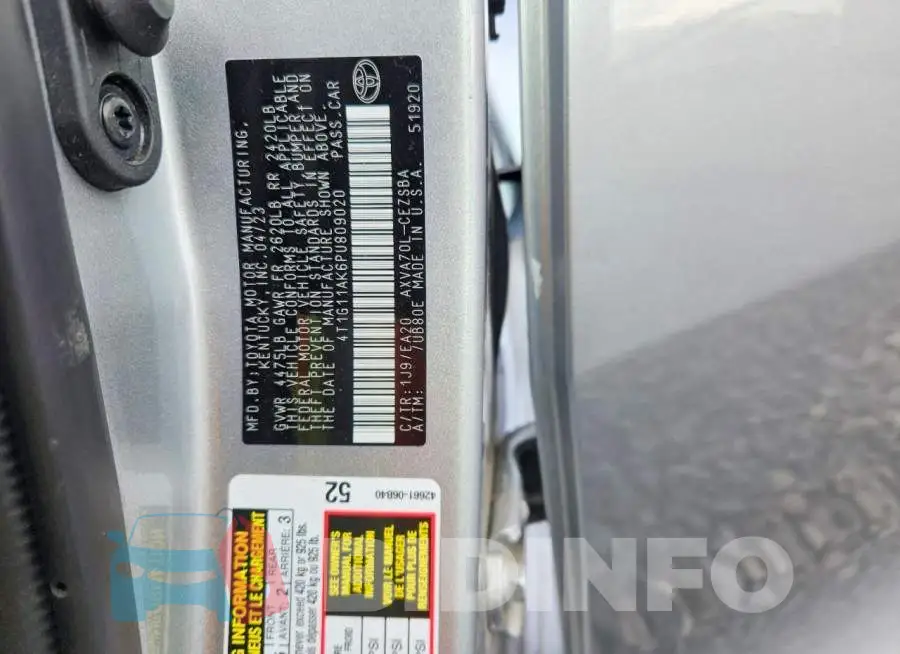 4T1G11AK6PU809020 Photo# 12