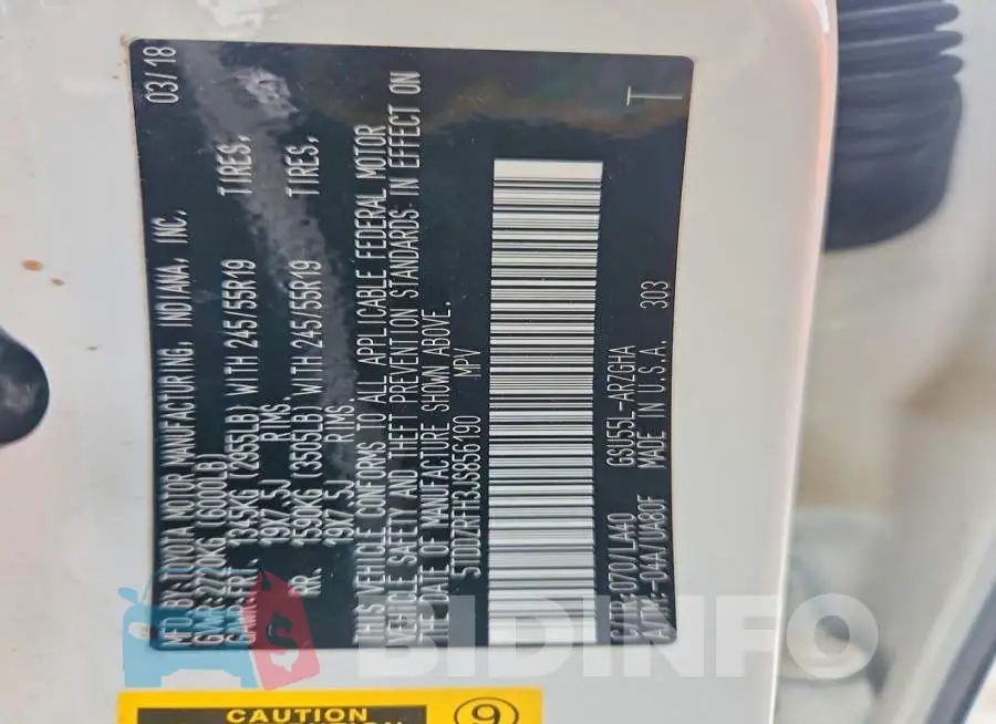 5TDDZRFH3JS856190 Photo# 12