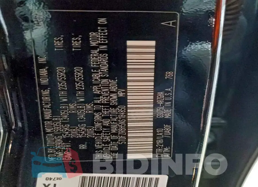 5TDFZRBH5NS184850 Photo# 13