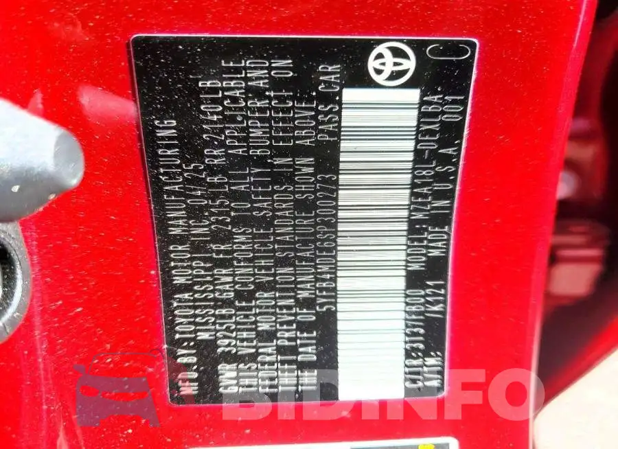 5YFB4MDE6SP300273 Photo# 12