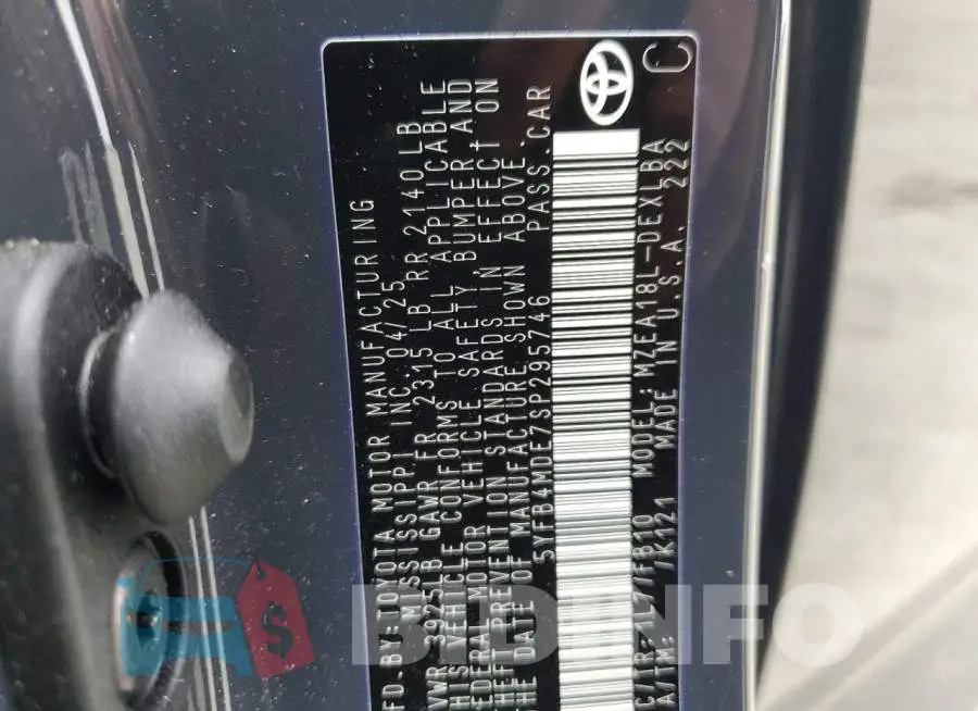 5YFB4MDE7SP295746 Photo# 13