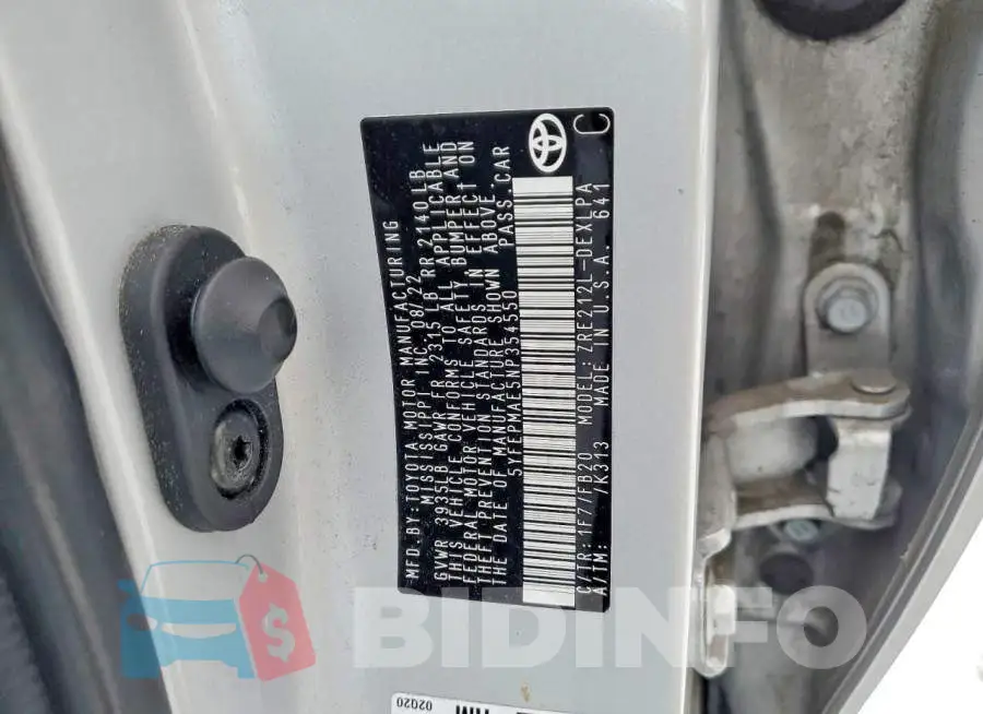 5YFEPMAE5NP354550 Photo# 12
