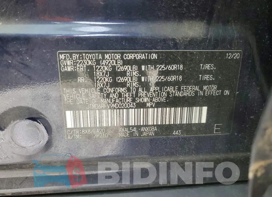 JTMD6RFV9MD020043 Photo# 13