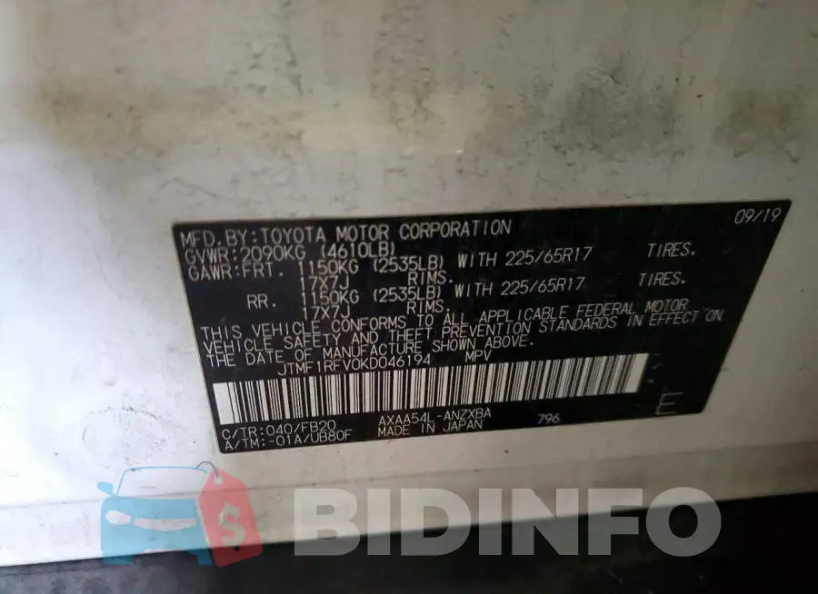 JTMF1RFV0KD046194 Photo# 13