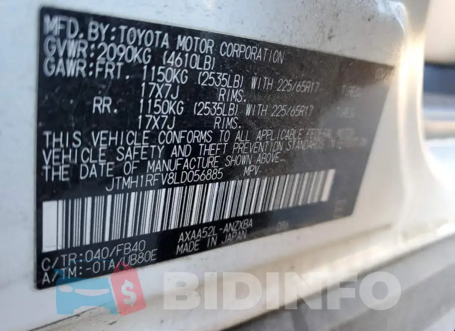 JTMH1RFV8LD056885 Photo# 13