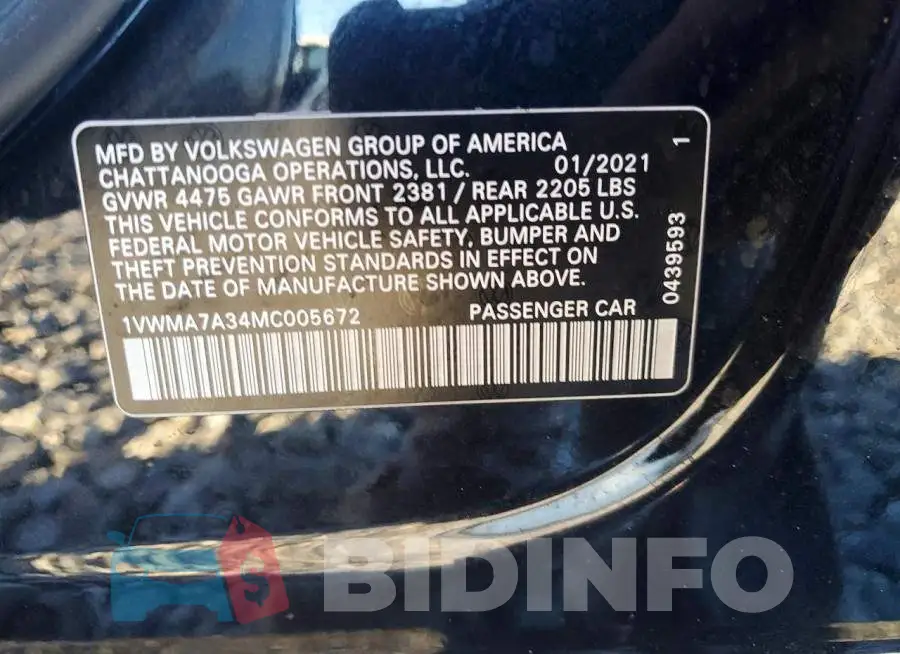 1VWMA7A34MC005672 Photo# 12
