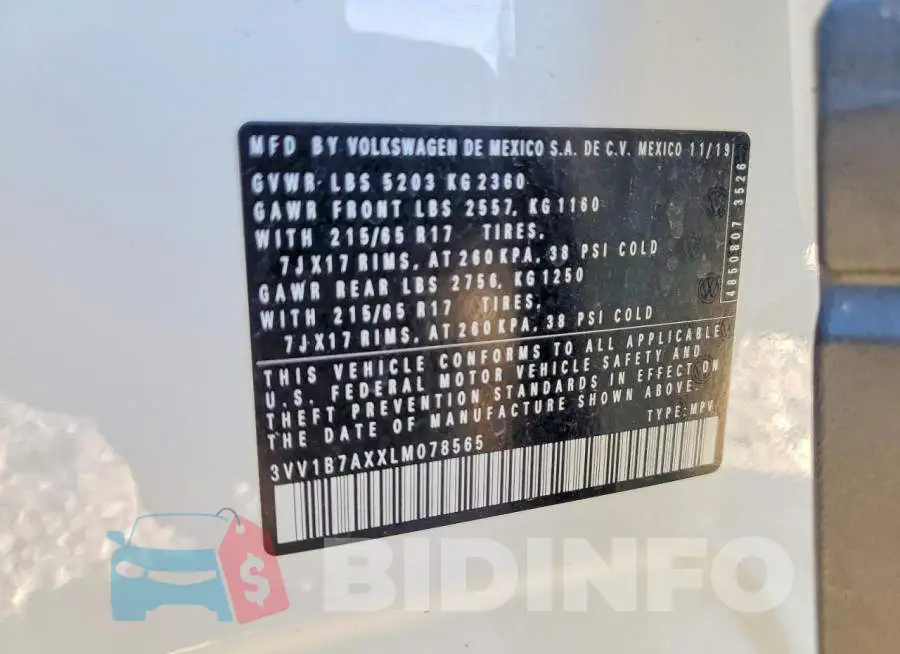 3VV1B7AXXLM078565 Photo# 14