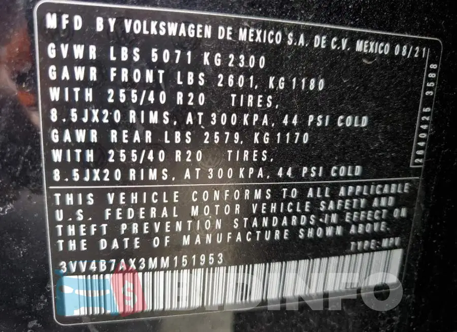 3VV4B7AX3MM151953 Photo# 12