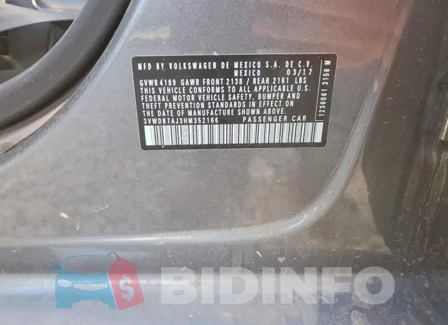 3VWDB7AJ3HM352166 Photo# 12