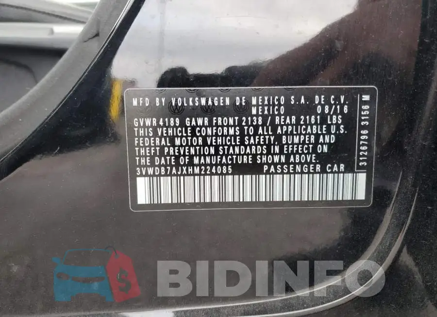 3VWDB7AJXHM224085 Photo# 12