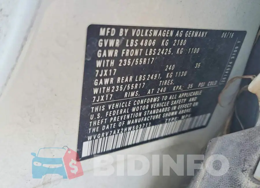 WVGRV7AX2HW503711 Photo# 13