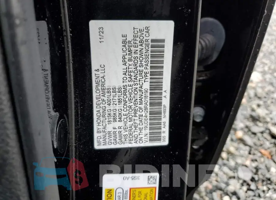 19UDE4H28RA018190 Photo# 12