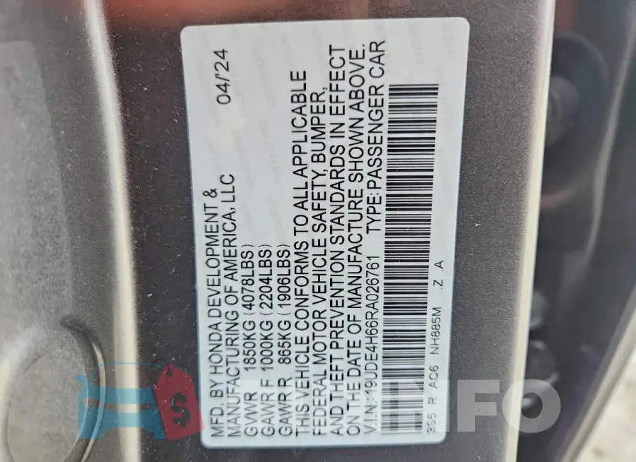 19UDE4H66RA026761 Photo# 12