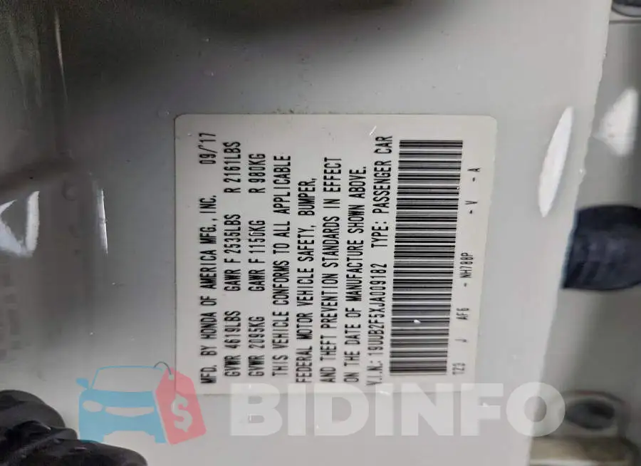 19UUB2F5XJA009182 Photo# 12