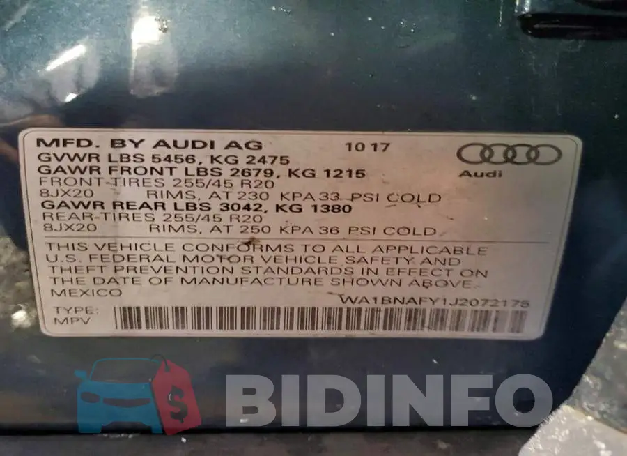 WA1BNAFY1J2072175 Photo# 13
