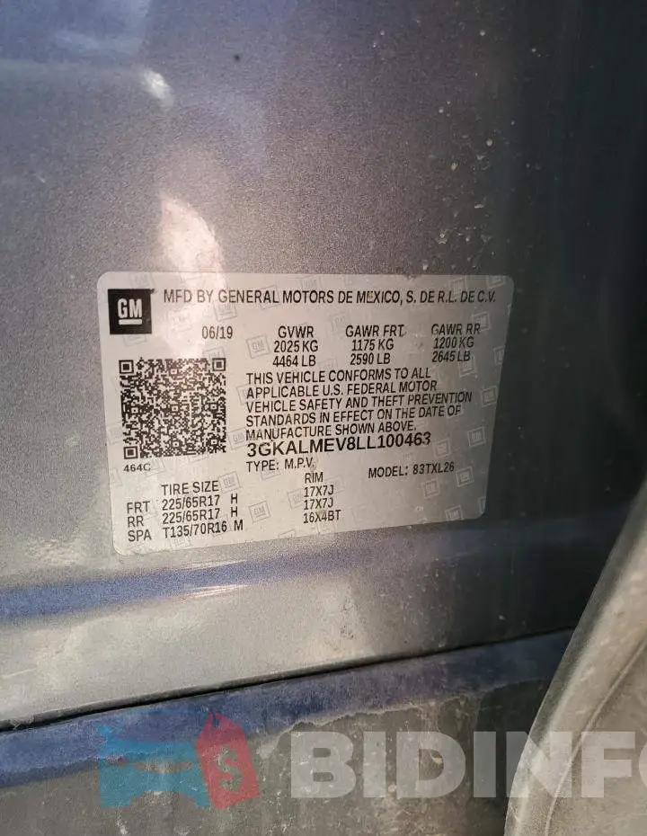 3GKALMEV8LL100463 Photo# 13