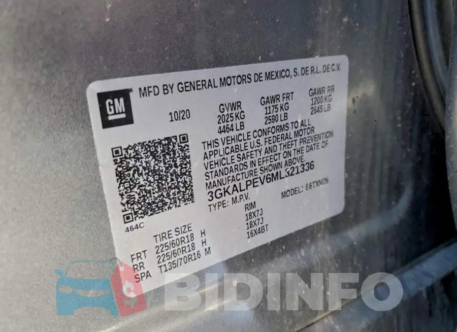 3GKALPEV6ML321336 Photo# 13