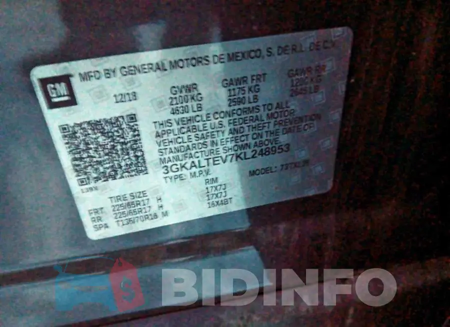 3GKALTEV7KL248953 Photo# 13