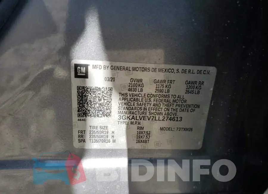 3GKALVEV7LL274613 Photo# 12