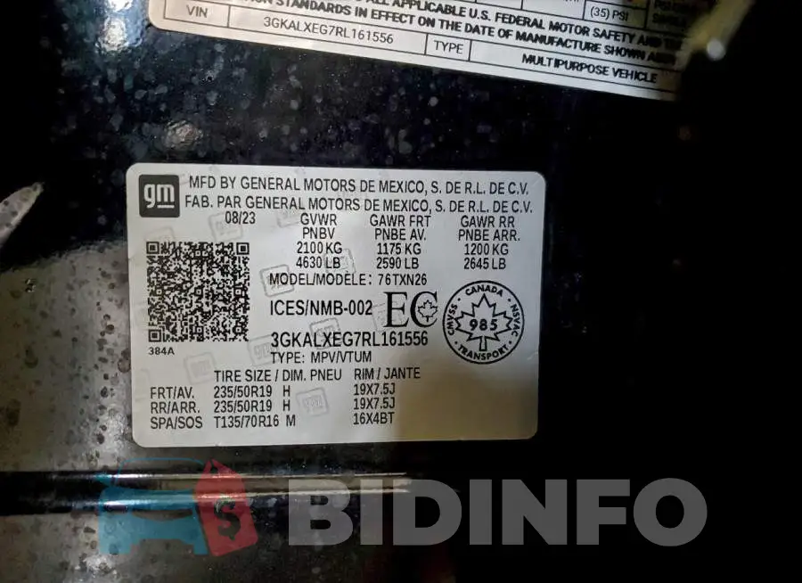 3GKALXEG7RL161556 Photo# 13