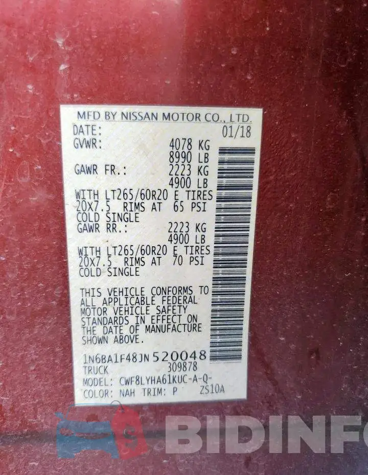 1N6BA1F48JN520048 Photo# 12