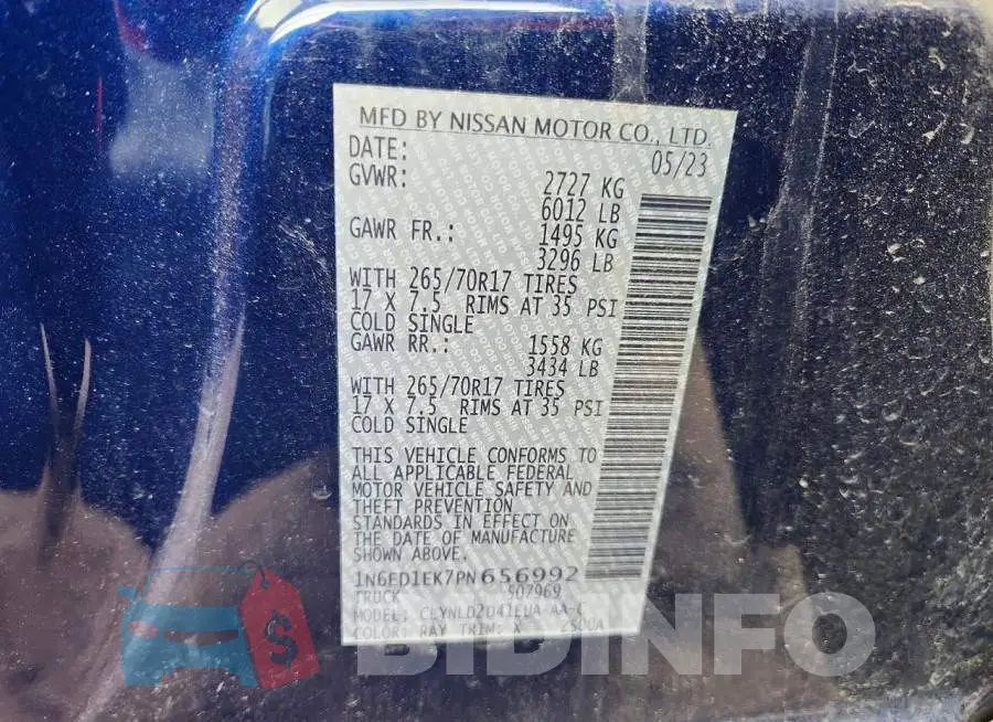 1N6ED1EK7PN656992 Photo# 12
