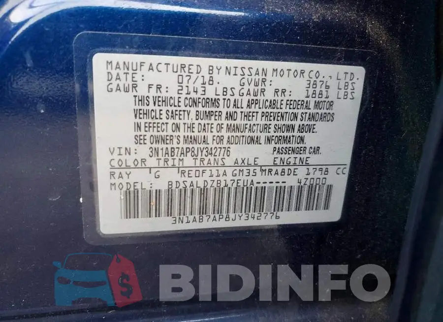 3N1AB7AP8JY342776 Photo# 12