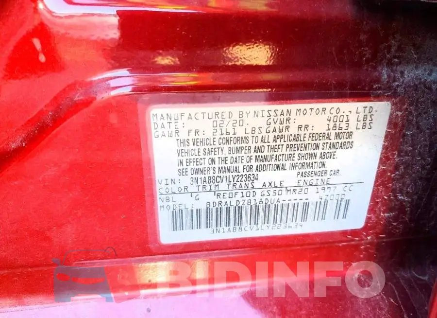3N1AB8CV1LY223634 Photo# 12