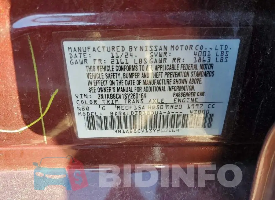 3N1AB8CV1SY260164 Photo# 12