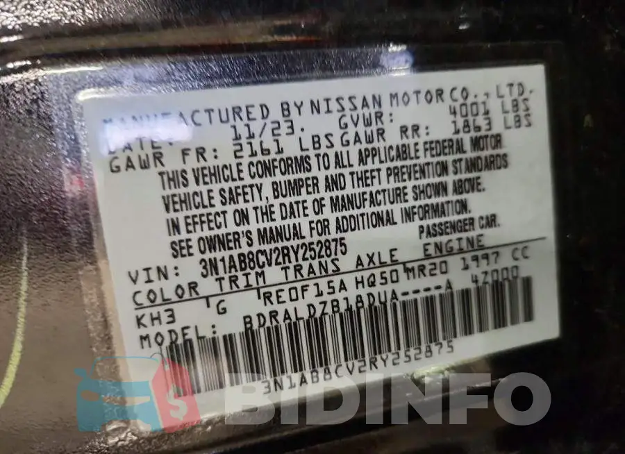 3N1AB8CV2RY252875 Photo# 13