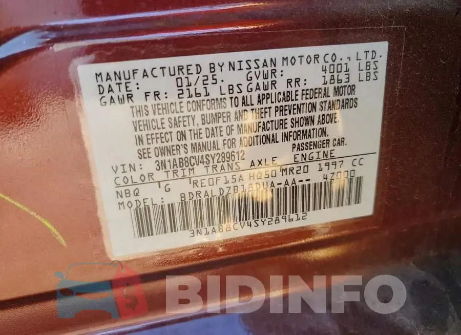 3N1AB8CV4SY289612 Photo# 12