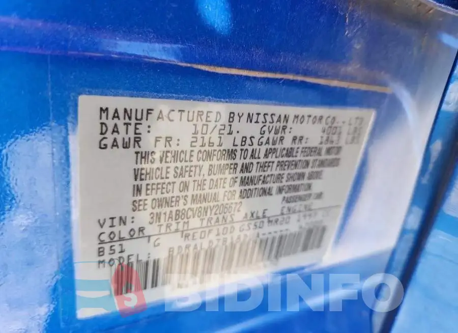 3N1AB8CV8NY206672 Photo# 11